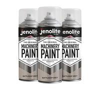 JENOLITE Machinery & Lawnmower Paint | BATTLESHIP GREY | Multi Surface Aerosol Paint | Corrosion Resistant For Long Lasting Finish | 3 x 400ml
