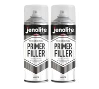 JENOLITE Primer Filler Spray Paint White 2 x 400ml - Acrylic Epoxy Primer | High Fill Multi-Surface Primer Paint, Fills Small Dents & Scratches, Perfect For Car Bodywork, 3D Printer Models & More