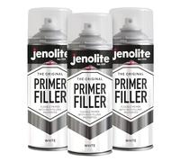 JENOLITE Primer Filler Spray Paint White 3 x 400ml - Acrylic Epoxy Primer | High Fill Multi-Surface Primer Paint, Fills Small Dents & Scratches, Perfect For Car Bodywork, 3D Printer Models & More