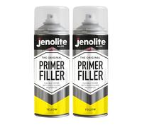 JENOLITE Primer Filler Spray Paint Yellow 2 x 400ml - Acrylic Epoxy Primer | High Fill Multi-Surface Primer Paint, Fills Small Dents & Scratches, Perfect For Car Bodywork, 3D Printer Models & More