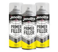JENOLITE Primer Filler Spray Paint Yellow 3 x 400ml - Acrylic Epoxy Primer | High Fill Multi-Surface Primer Paint, Fills Small Dents & Scratches, Perfect For Car Bodywork, 3D Printer Models & More