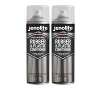 JENOLITE Rubber & Plastic Conditioner Aerosol 2 x 500ml Restores Colour | Restores Colour & Shine to Faded Rubber & Plastic Trim - For Door Seals, Wiper Blades, Bumpers & Dash, Prevents Drying Out