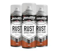 JENOLITE Rust Effect Spray Paint | 3x400ml | Textured Rust Look & Feel | Multi-Surface | Ideal For Crafting & DIY | Interior & Exterior