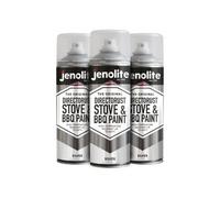 Jenolite Rust Resistant Stove & Bbq Vht Paint - Silver - 400Ml Spray Can - 3-Pack