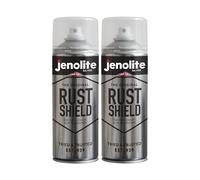 JENOLITE Rust Shield, Rust Protection Clear Varnish Spray, 2 x 400 ml, Corrosion Protection for Metal, Protects Against Rust & Weather, Cars, Motorcycles, Decorations, Bare Metal & Paints