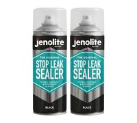 JENOLITE Stop Leak Sealer Spray | BLACK | 2 x 400ml | Leak Sealer for Gutters and Flat Roofs | Waterproof Gutter Sealant | Fills, Seals & Stops Leaks | Long Lasting Waterproof Sealant