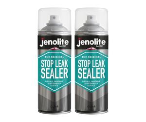 JENOLITE Stop Leak Sealer Spray | CLEAR | 2 x 400ml | Leak Sealer for Gutters and Flat Roofs | Waterproof Gutter Sealant | Fills, Seals & Stops Leaks | Long Lasting Waterproof Sealant
