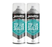 JENOLITE Stop Leak Sealer Spray | WHITE | 2 x 400ml | Leak Sealer for Gutters and Flat Roofs | Waterproof Gutter Sealant | Fills, Seals & Stops Leaks | Long Lasting Waterproof Sealant