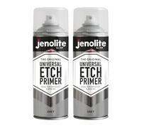 JENOLITE Universal Etch Primer Spray Grey 2 x 400ml | High performance acid etch primer for aluminium, galvanised steel, stainless steel and most metal surfaces