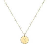 Jenosy Gold Initial Necklace for Women - Personalised 18K Gold Plated Letter Choker - Dainty Disc Necklace Jewellery Gift for Girls