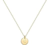 Jenosy Gold Initial Necklace for Women - Personalised Name Necklace 18K Gold Plated Letter Choker - Dainty Disc Jewellery Gift for Girls