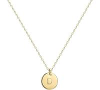 Jenosy Gold Initial Necklace for Women - Personalised Name Necklace, 18K Gold Plated Letter Choker, Dainty Disc Jewellery Gift for Girls