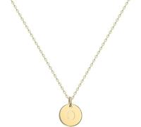 Jenosy Gold Necklace - Personalised Initial Necklace, 18K Gold Plated, Dainty Disc Choker for Women and Girls