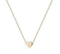 Jenosy Tiny Gold Initial Heart Necklace 18K Gold Plated Handmade Clavicle Chain Necklace Dainty Personalized Letter Heart Choker Necklace A-Z Gifts for Women Girls Necklace Jewelry