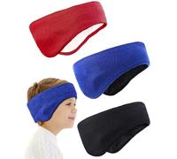 JenPen 3 Pcs Double-layer Ear Warmer for Kids Headband-knit Fuzzy Lined Winter Ear Muffs Cover for Boys Girls Ski Cycling, Art Deco Color, about 8.7 inches in length and 4.3 inches in width