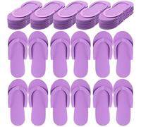 JenPen 60 Pairs Disposable Pedicure Slippers Foam Spa Pedi Flip Flops Bulk Foldable Pedicure Slippers Sandals Shoes for Guest Women Men Salon Spa Hotel Shower Foot Nail Party Supplies, Purple, One