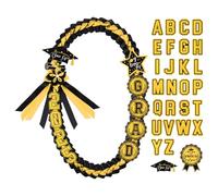 JenPen Graduation Leis Class of 2025 Grad Ribbon Double Braided Necklace Handmade Honor Cords for College Congrats Grad Gifts Party Supplies Gifts Accessories, about 2.95 inches, Polyester, No
