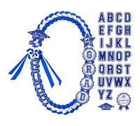 JenPen Graduation Leis Class of 2025 Grad Ribbon Double Braided Necklace Handmade Honor Cords for College Congrats Grad Gifts Party Supplies Gifts Accessories, Polyester