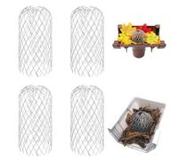 Jenrisben 4pcs Metal Gutter Guard Mesh Expandable Downpipe Leaf Guard Filter Aluminum Drain Pipe Cover Guttering Leaf Guard Gutter Traps Gutter Strainer for Moss Leaves Muck Mud