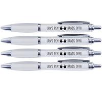 JEN'S PEN HANDS OFF!!, 4 PRINTED PENS FOR JEN