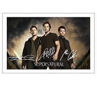 Jensen Ackles, Misha Collins & Jared Padalecki Signed 12x8 Inch Photo Print Pre Printed Signature - Supernatural - Autograph Gift