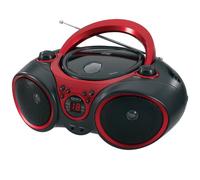 JENSEN CD-490 Portable Stereo CD Player with AM/FM Radio and Aux Line-in, Red and Black