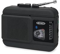 JENSEN MCR-60 MCR-60 Portable Personal Cassette Player/Recorder with AM/FM Radio, Bluetooth, and Earbuds, Black
