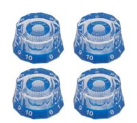 Jenshepoe 4pcs Electric Guitar Knobs Clear Dodecagon Speed Control Volume Tone Knobs for Les Paul Gibson Guitar Accessories Transparent (Blue)