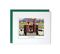 "Jenson Mutton" Mounted Greeting Card by Thomas Joseph - Formula One Sheep - Tractor Farmer Card
