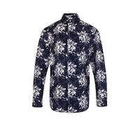 Jenson Samuel Mens Designer 100% Cotton Regular Classic Fit Printed Paisley Floral Shirts S M L XL 2XL 3XL 4XL Collar Sizes 14.5-19" (XL, Navy White Floral)