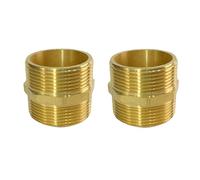 JENSWILL 1-1/2" Male Threaded Hex Nipple Brass NPT Pipe Fitting Pipe Adapter Straight Connectors for Air, Gas, Oil, Fuel, Propane Pack of 2