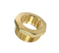 JENSWILL 1-1/2" NPT Male x 1" NPT Female Brass Reducer Hex Bushing Threaded Pipe Fitting Reducing Adapter Pack of 1