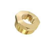 JENSWILL 1-1/2" NPT Male x 3/4" NPT Female Brass Reducer Hex Bushing Threaded Pipe Fitting Reducing Adapter Pack of 1