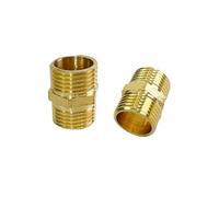 JENSWILL 1/2" Male Threaded Hex Nipple Brass NPT Pipe Fitting Pipe Adapter Straight Connectors for Air, Gas, Oil, Fuel, Propane Pack of 2