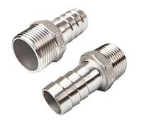JENSWILL 1"(25mm) Hose Barb to 1" NPT Male Threaded- Stainless Steel Hose Fitting Connector Adapter Pipe Fitting Pack of 2