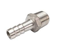 JENSWILL 1/4"(6mm) Hose Barb to 1/8" NPT Male Threaded- Stainless Steel Hose Fitting Connector Adapter Pipe Fitting Pack of 2