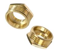 JENSWILL 1" NPT Male x 1/2" NPT Female Brass Reducer Hex Bushing Threaded Pipe Fitting Reducing Adapter Pack of 2