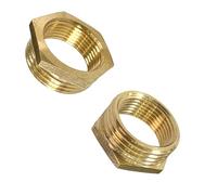 JENSWILL 1" NPT Male x 3/4" NPT Female Brass Reducer Hex Bushing Threaded Pipe Fitting Reducing Adapter Pack of 2