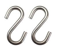 JENSWILL 2 Pack Heavy Duty S Hooks for Hanging Hammock Stand Swing Plants, Max 500 Lbs, 5/16 Inch Thick Strong Stainless Steel S Shaped Hooks