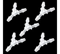 JENSWILL 5PCS 1/8" Hose Barb Fitting Equal Barbed Y Shaped 3 Way Plastic Pipe Connectors Joint Splicer Mender Adapter Union for Air Line Tubing