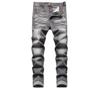 JENY-LUCK Men's Stretch Skinny Jeans Slim Fit Distressed Tapered Leg Stretch Biker Denim Pants Men's Ripped Slim Fit Skinny Destroyed Distressed Straight Leg Jeans