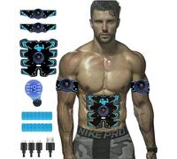 Jenylu EMS Muscle Stimulator, Abdominal Trainer Electric Abdominal Muscle Trainer Muscle Trainer, Home Electric Exercise Equipment, Rechargeable Core Strength Trainer Man Woman