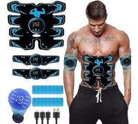 Jenylu EMS Muscle Stimulator ABS Trainer, Workout Home Fitness Device, 8 Modes 19 Intensities, With USB Rechargeable, For Abdominal/Arm/Leg/Hip Training