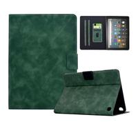 Jenyoog Case for All-New Kindle Fire 7 Tablet Case (12th Gen, 2022 Release),PU Leather Solid Color,Adjustable Angle Bracket with Anti Slip Strip and Card Holder,Auto Wake/Sleep. (Green)