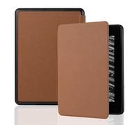 Jenyoog Case for All-New Kindle Paperwhite Signature Edition (12th Gen) 2024 release-Smart Auto Sleep/Wake,Premium PU Leather Lightweight Ultra Thin Megnetic Case Cross Pattern Cover (Brown)