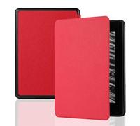 Jenyoog Case for All-New Kindle Paperwhite Signature Edition (12th Gen) 2024 release-Smart Auto Sleep/Wake,Premium PU Leather Lightweight Ultra Thin Megnetic Case Cross Pattern Cover (Red)