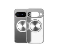 Jenyoog Case for Google Pixel 9A,Slim Shockproof TPU Matte Skin-Friendly Cover with Ring Rotatable Bracket,Magnetic Car Mount Supported,Silver