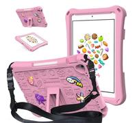 Jenyoog Case for iPad 10.2 Inch 9th/8th/7th Gen 2021/2020/2019, iPad Pro 10.5 & iPad Air 3,Heavy Duty Cute EVA Shockproof Rugged Protective Kids Case with Kickstand & Shoulder Strap (Pink)