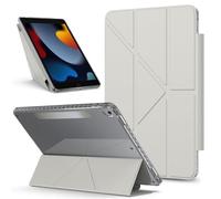 Jenyoog Case for iPad 10.2 Inch 9th/8th/7th Generation 2021/2020/2019,Pro 10.5 & Air 3,Multi Angle Folding Separable Magnetic Solid Color Cover with Transparent Shell,Auto Wake/Sleep. (Gray)