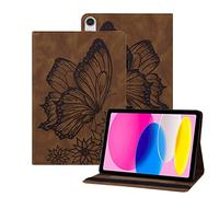 Jenyoog Case for iPad 10th Generation 2022, iPad 10.9 inch Case, Shockproof Anti-slip Protective Case with Card Holder Case Cover with Pencil Holder for iPad 10.9 Inch 2022 Release (Brown)